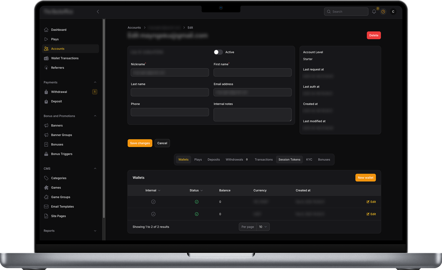 Casino Player Management