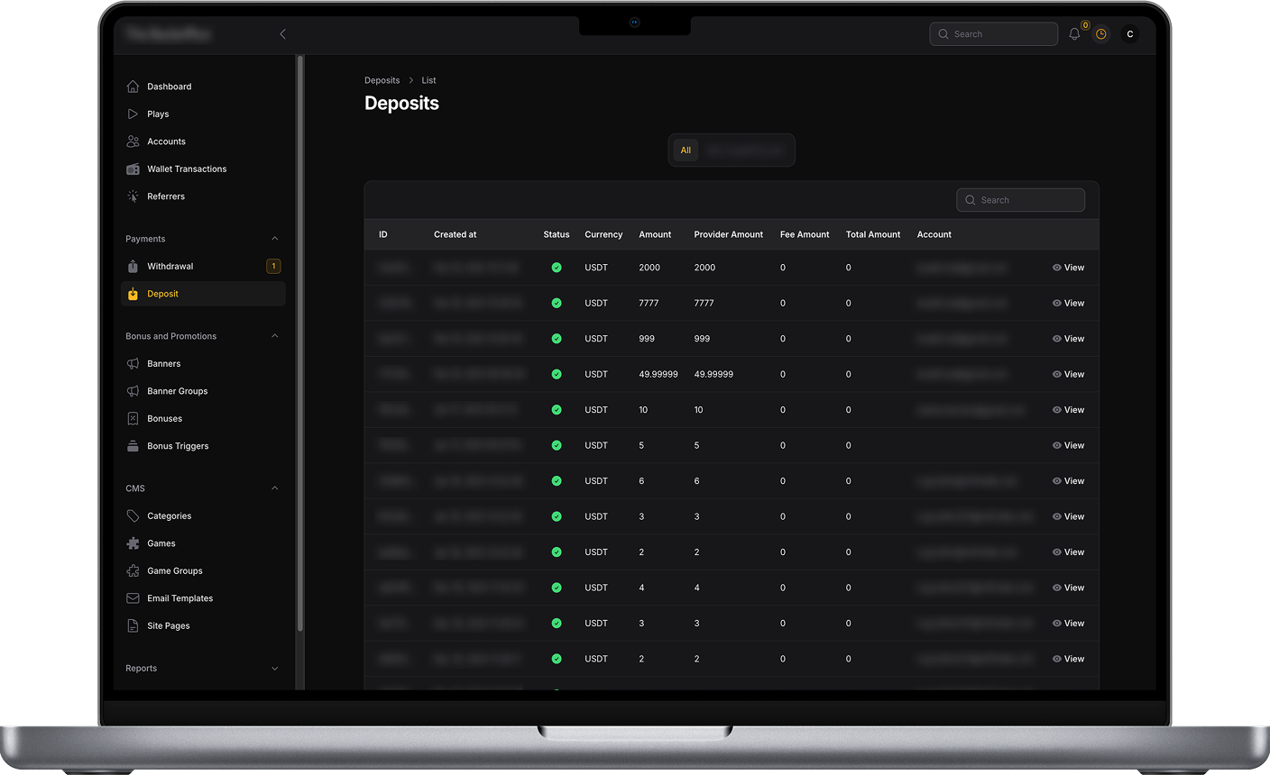 Casino Payment Control